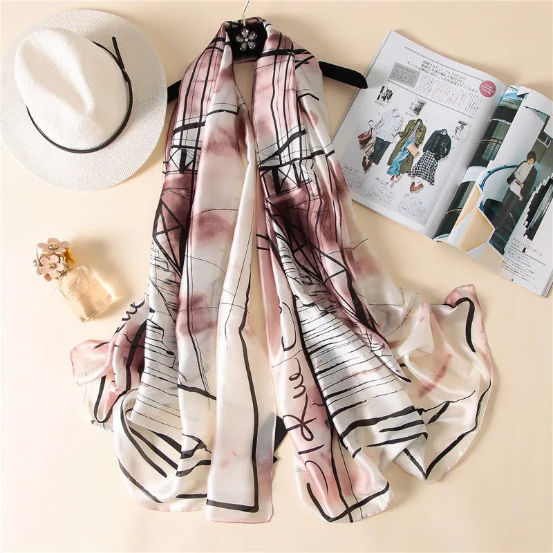 Scarf, shawl with print