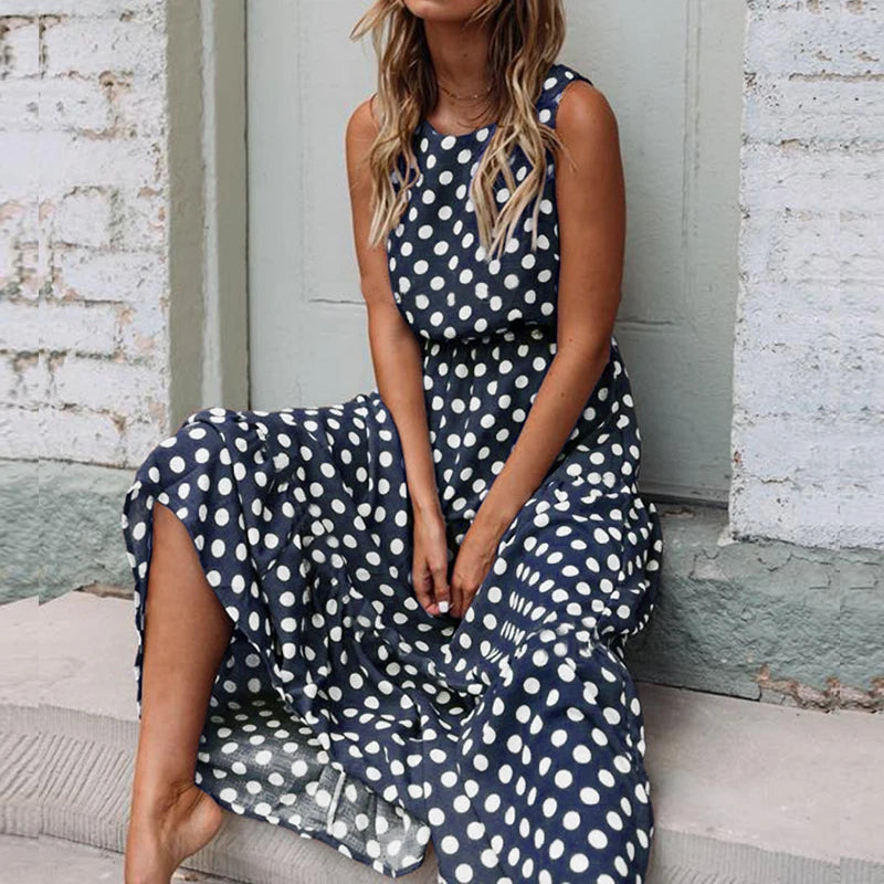 Dress with polka dot print