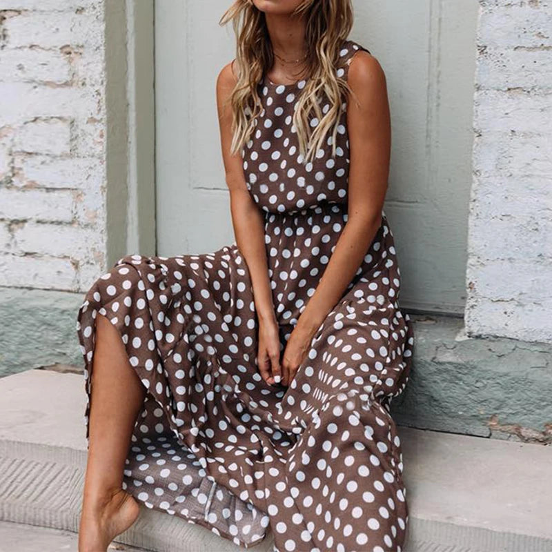 Dress with polka dot print