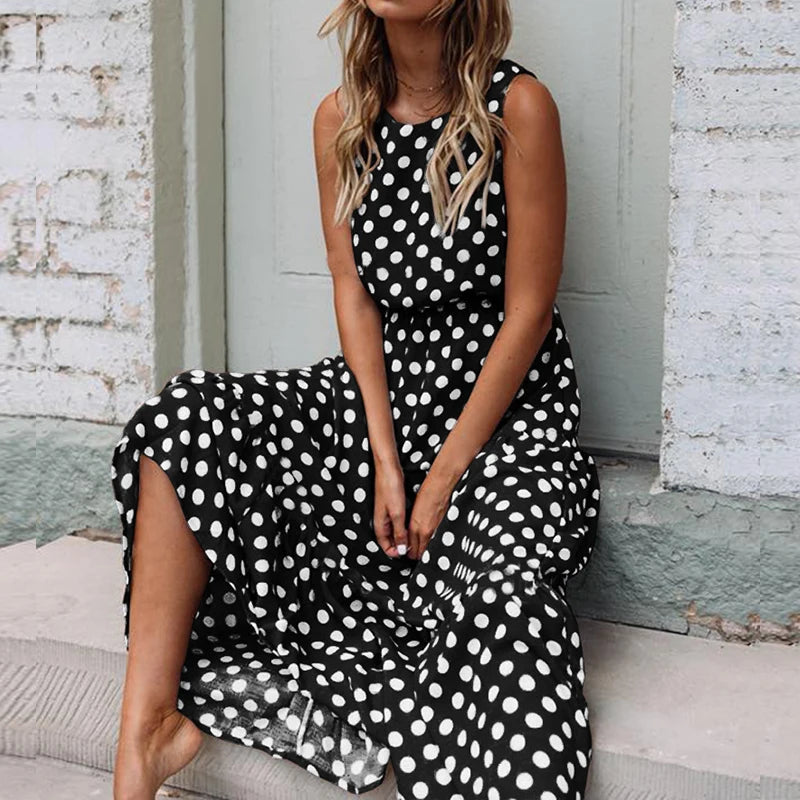 Dress with polka dot print