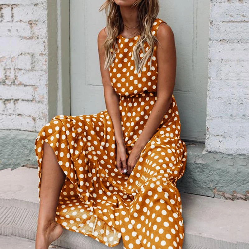 Dress with polka dot print