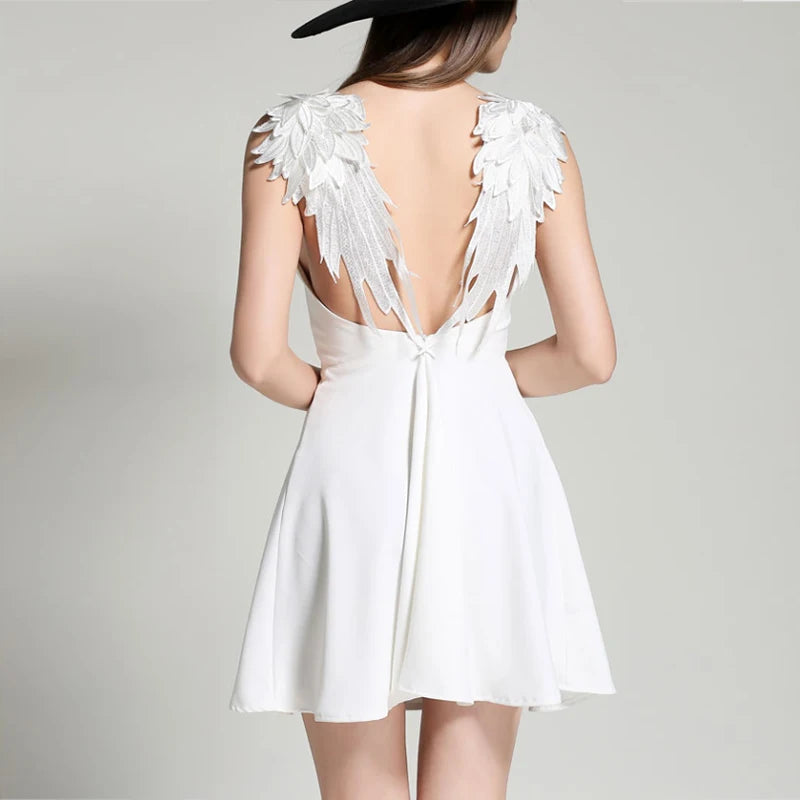 Lace dress with angel wings