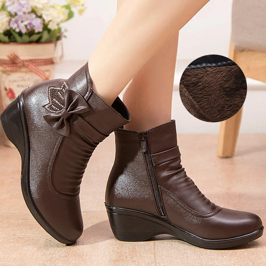 Leather ankle boots