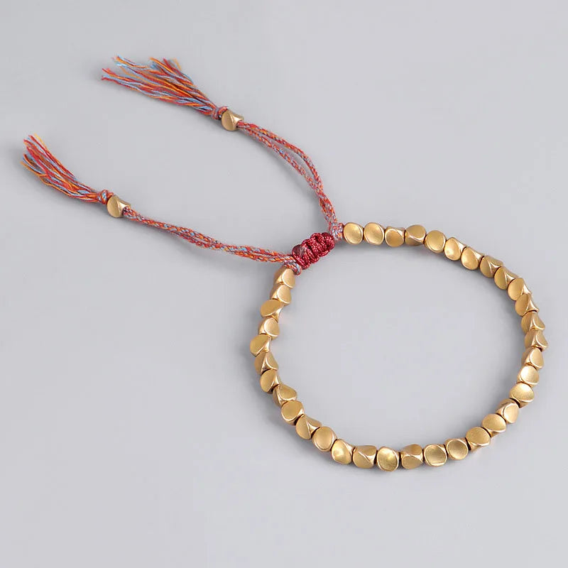 Copper beads, lucky braided rope